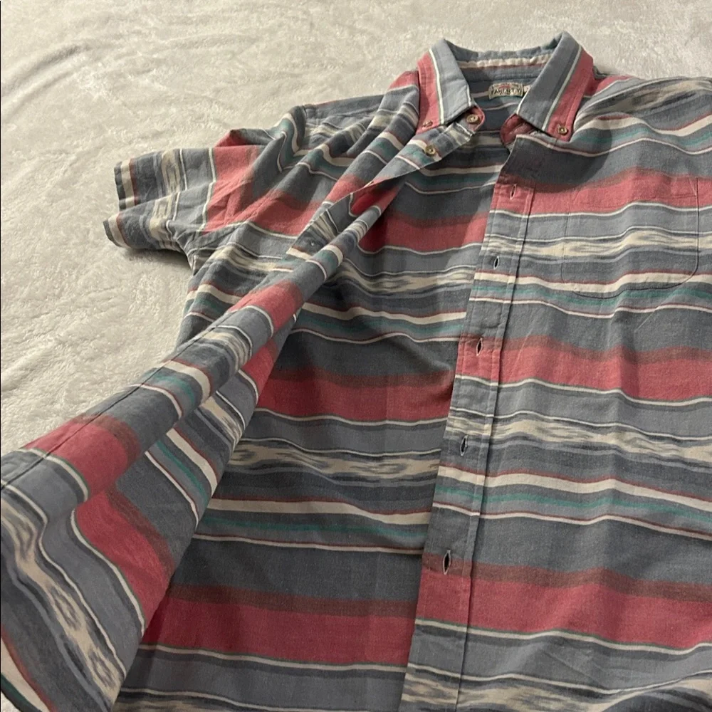 Faherty Men's Striped Shirt in Blue, Pink, and Gray - Picture 4 of 5